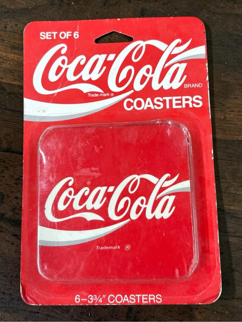 New In Package Vintage Set Of 6 Coca Cola Cork Coasters 3.75” Never Opened
